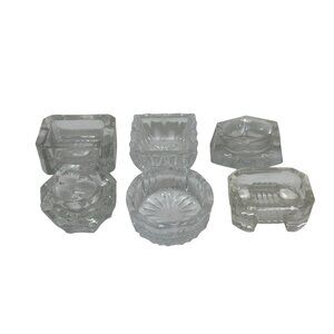 VTG‎ Lot of 6 Cut Glass Crystal Salt Cellars – Mismatched Bohemian Cottagecore